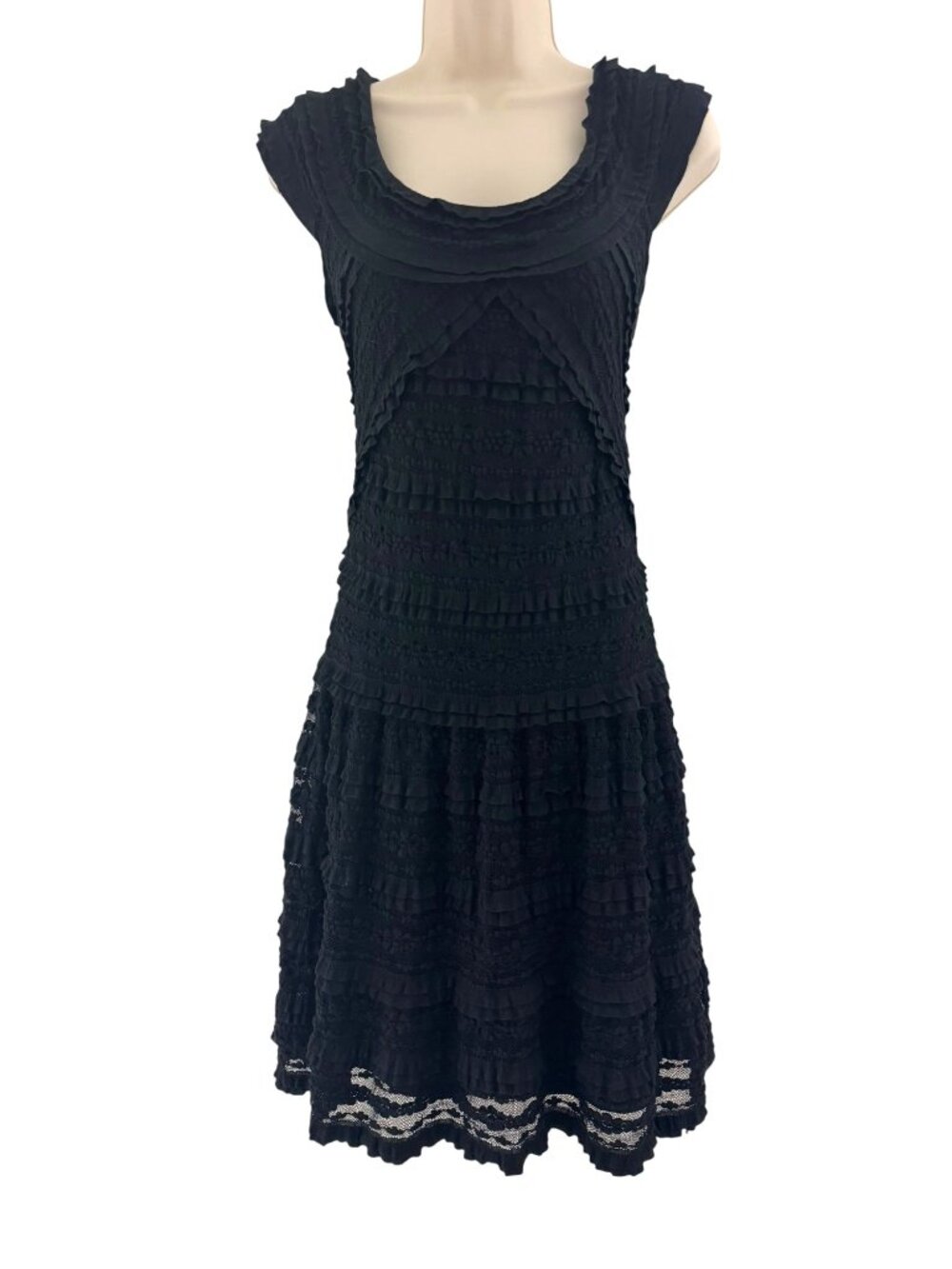 Max Studio‎ Black Lace Scoop Neck Sleeveless Dress Size M Summer Wedding Party